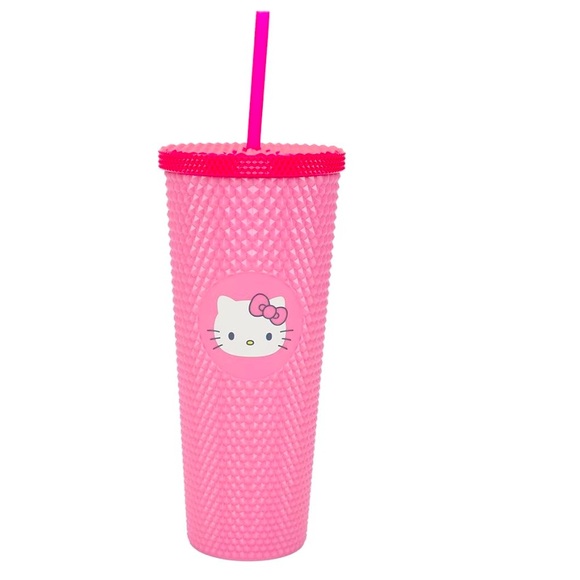 New Hello Kitty pink 24 ounce studded travel cup - Picture 1 of 6
